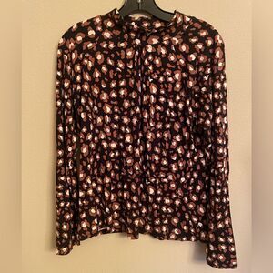 Skies are Blue animal print mock neck knit top XL